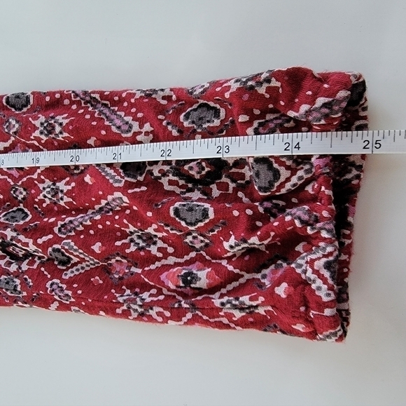 Lucky Brand Red Aztec V-Neck Long Sleeve Tunic - Size S/P - Picture 7 of 7